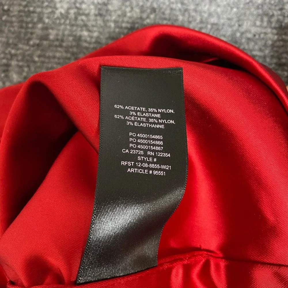 Ten by Babaton Aritzia Dress Womens 0 Red Satin Mini Cocktail Party Romantic 90s